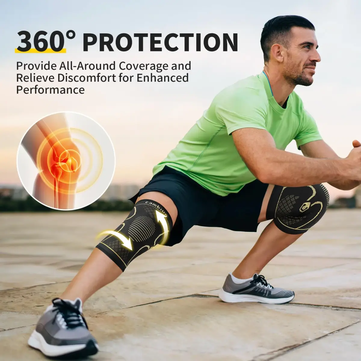 CAMBIVO Copper Knee Braces for Men and Women (2 Pack) - Medium | FDA Approved Orthopedic Brace for Arthritis, Sports & Recovery - view 5