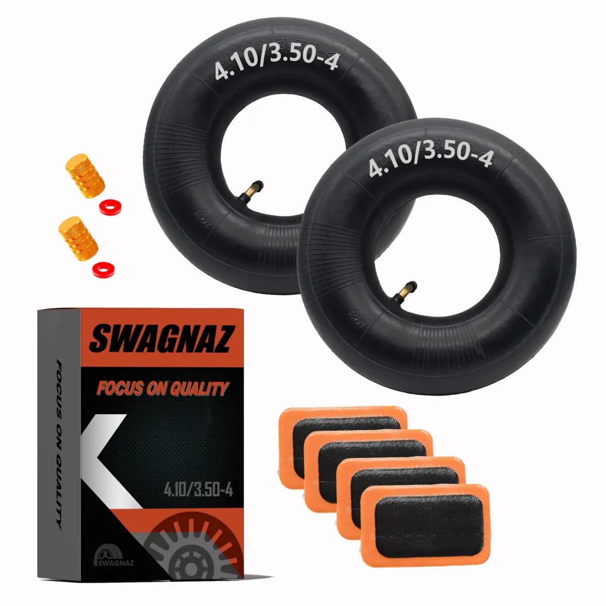 Swagnaz 4.10/3.50-4 Inner Tube | 2-Pack, 10-inch Diameter, 4.1-inch Width - main product image