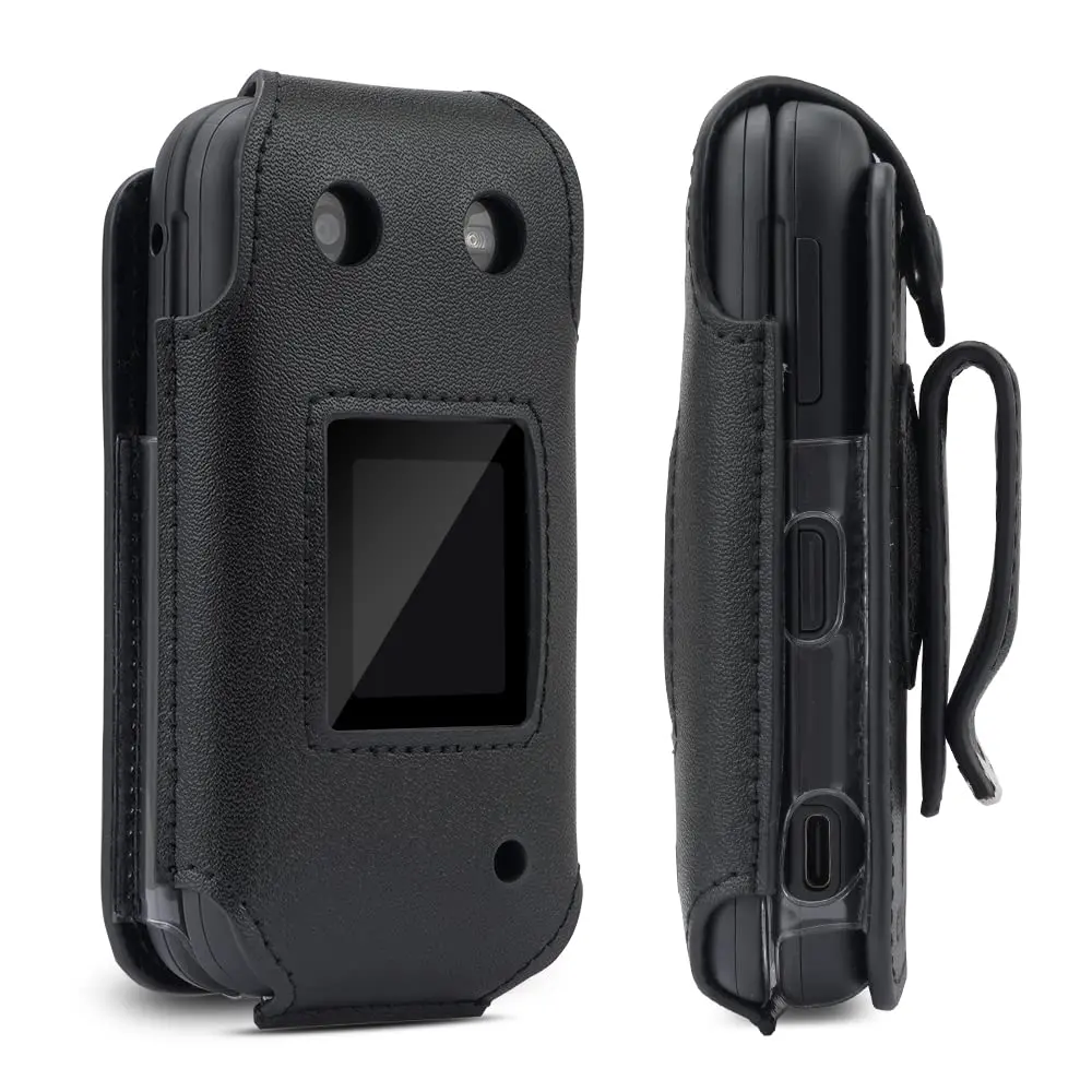 BELTRON Leather Fitted Case for Nokia 2760, Nokia 2780 Flip Phone | Secure Leather Cover with Belt Clip - main product image