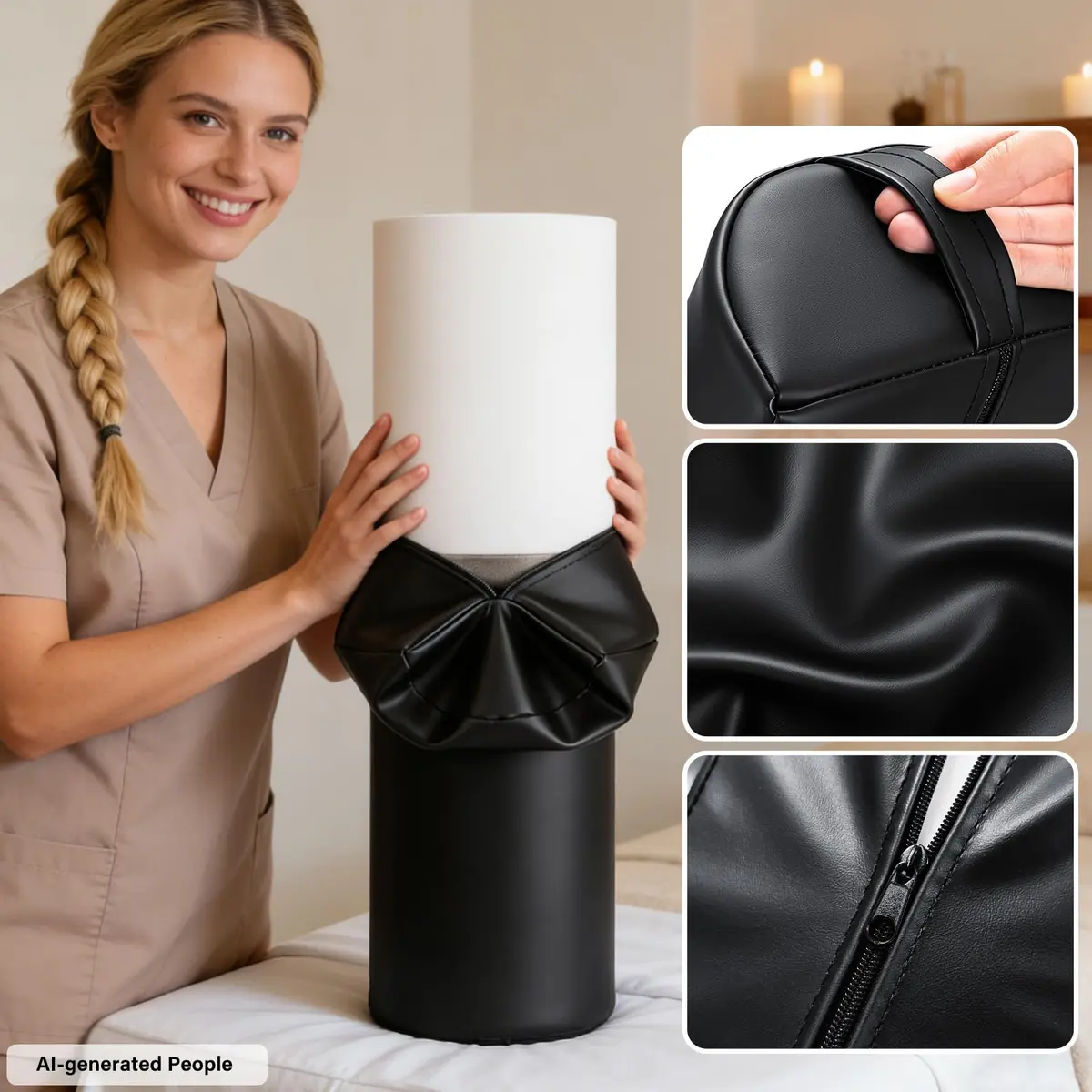 Noverlife Large Massage Bolsters for Under Legs 24x8x4 in Half Moon Pillow - view 5