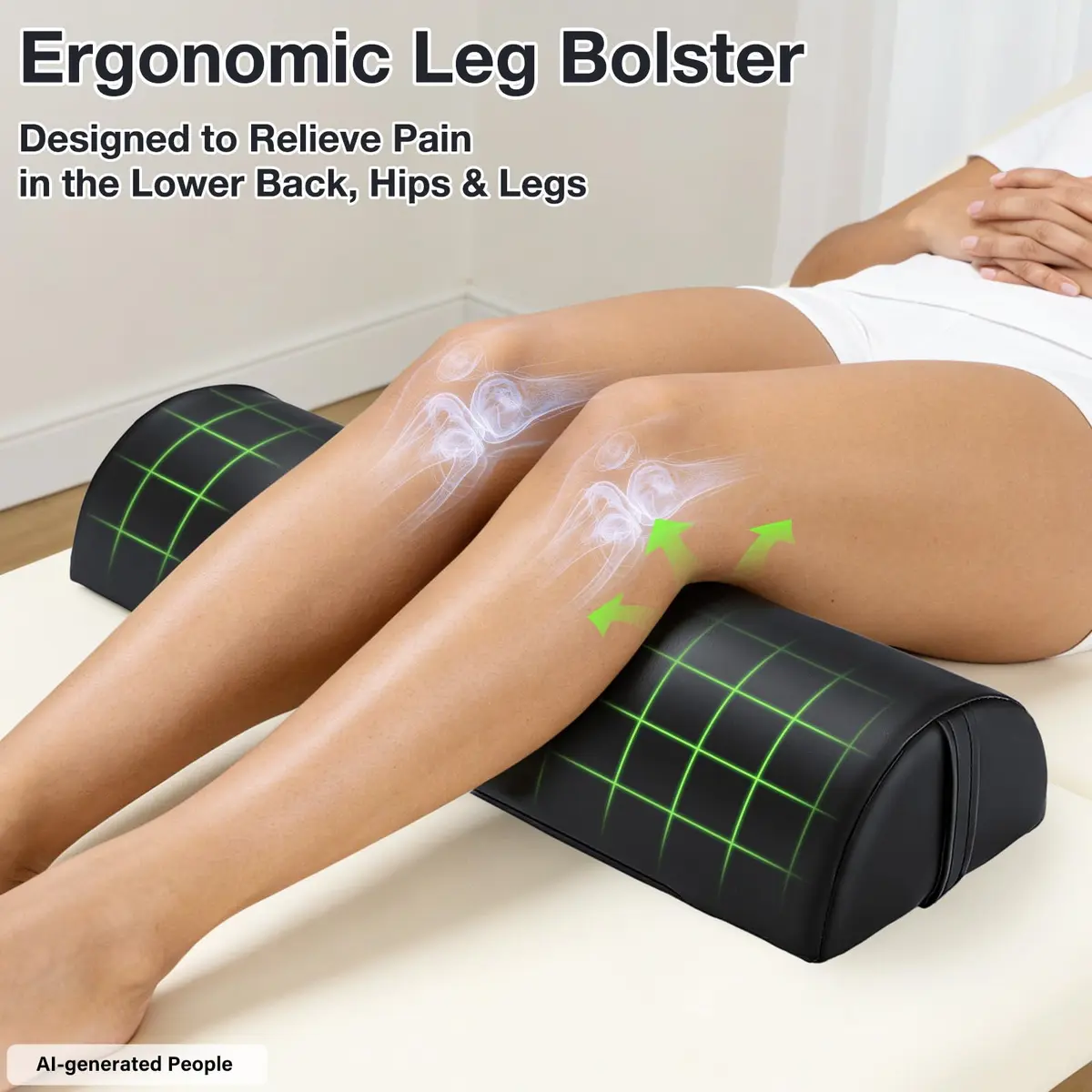 Noverlife Large Massage Bolsters for Under Legs 24x8x4 in Half Moon Pillow - view 2