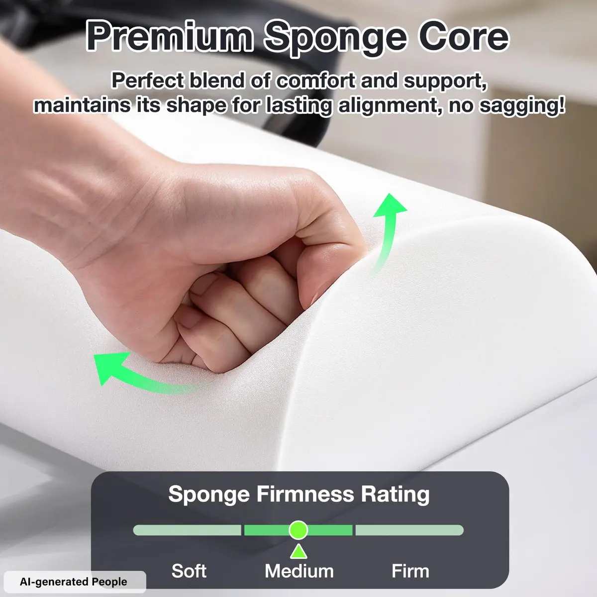 Noverlife Large Massage Bolsters for Under Legs 24x8x4 in Half Moon Pillow - view 3