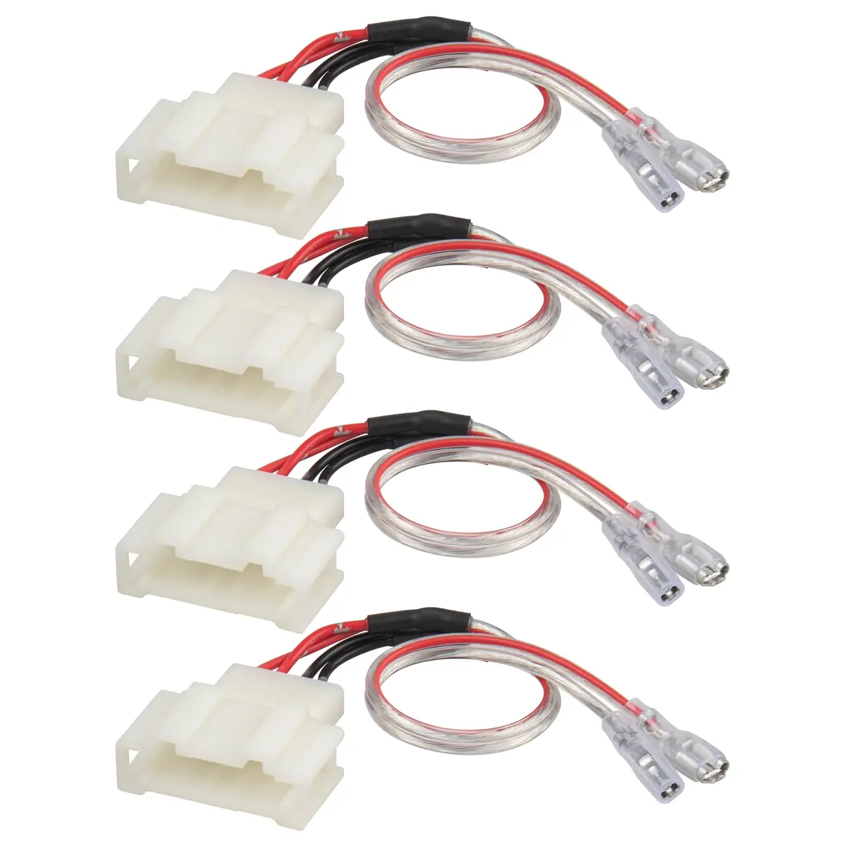 RED WOLF 4 PCS Car Door Speaker Wiring Harness Adapter for VW 1999-2019 | Copper & PVC, Easy Plug & Play - main product image