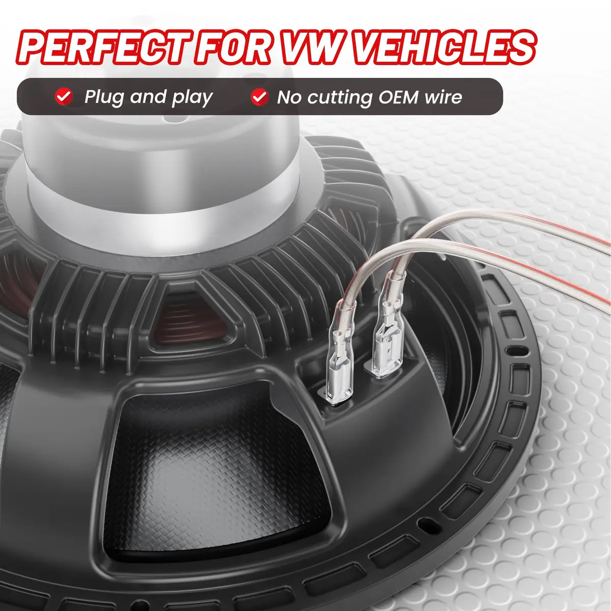RED WOLF 4 PCS Car Door Speaker Wiring Harness Adapter for VW 1999-2019 | Copper & PVC, Easy Plug & Play - view 3