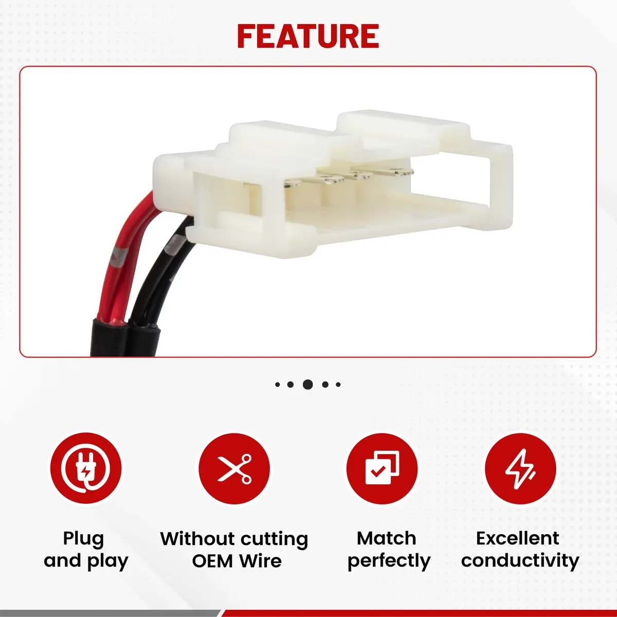 RED WOLF 4 PCS Car Door Speaker Wiring Harness Adapter for VW 1999-2019 | Copper & PVC, Easy Plug & Play - view 4