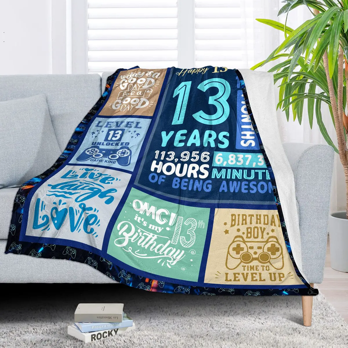 SIKLTY 13th Birthday Throw Blanket 152cm x 127cm | Official Teenager Gamer Gift - view 3