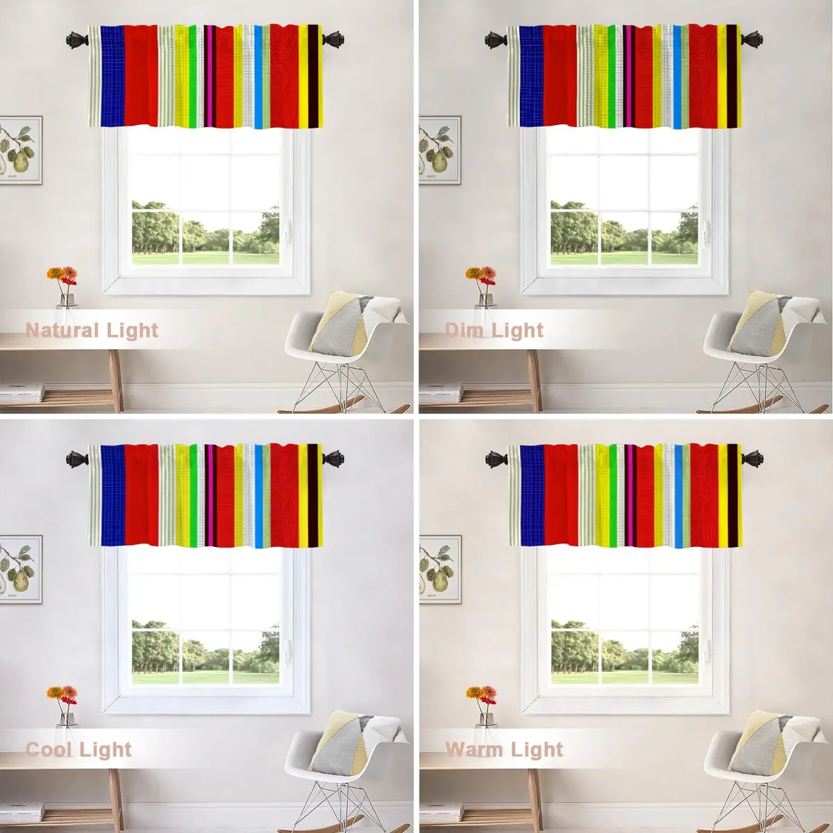 Shrahala Black Curtain 52"W x 18"L | Ethnic Mexican Stripes, Blackout, Rod Pocket, Thermal Insulated - view 9