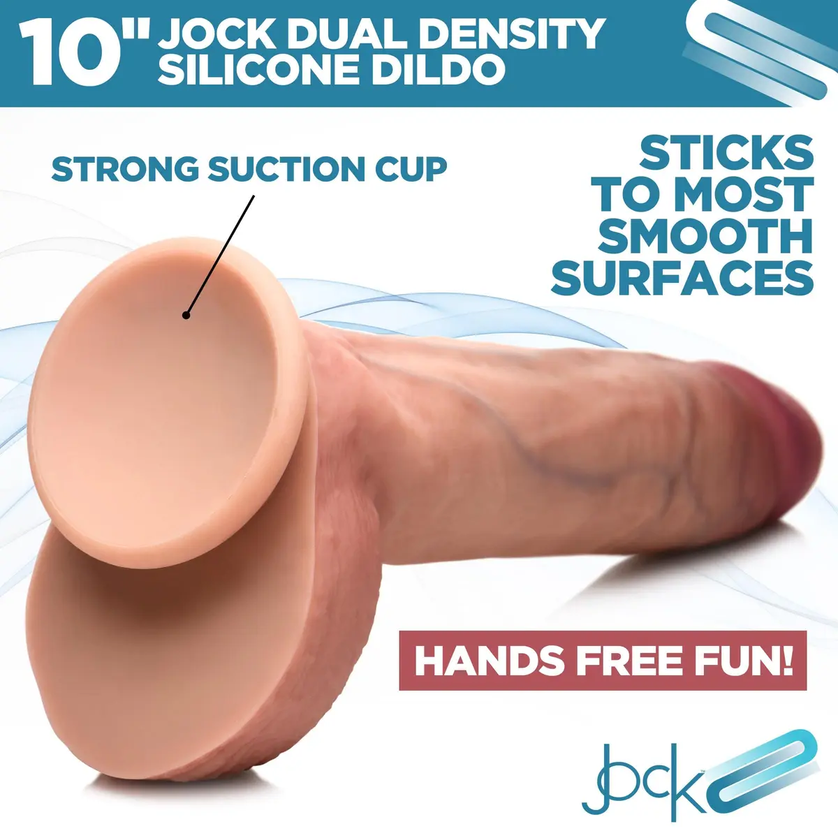CURVE TOYS Jock 10" Dual Density Silicone Dildo with Balls 25.4cm (10 Inch) | Realistic Feel for All - view 4