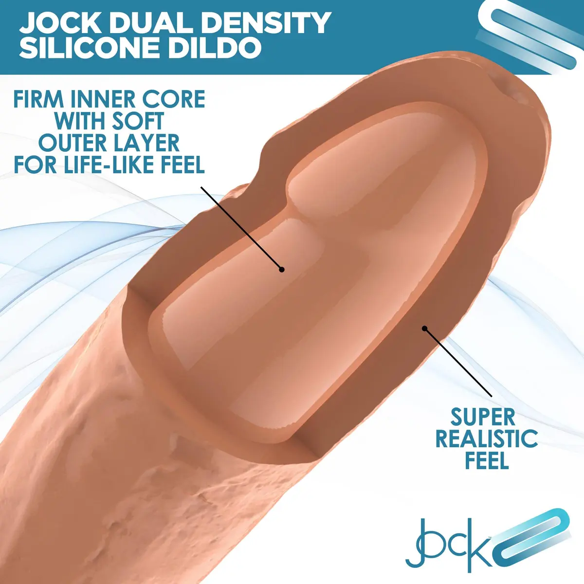 CURVE TOYS Jock 7" Dual Density Silicone Dildo with Balls 18cm (7 Inch) | Realistic Feel for Couples - view 3