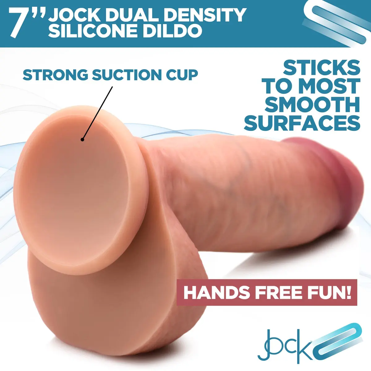 CURVE TOYS Jock 7" Dual Density Silicone Dildo with Balls 18cm (7 Inch) | Realistic Feel for Couples - view 4