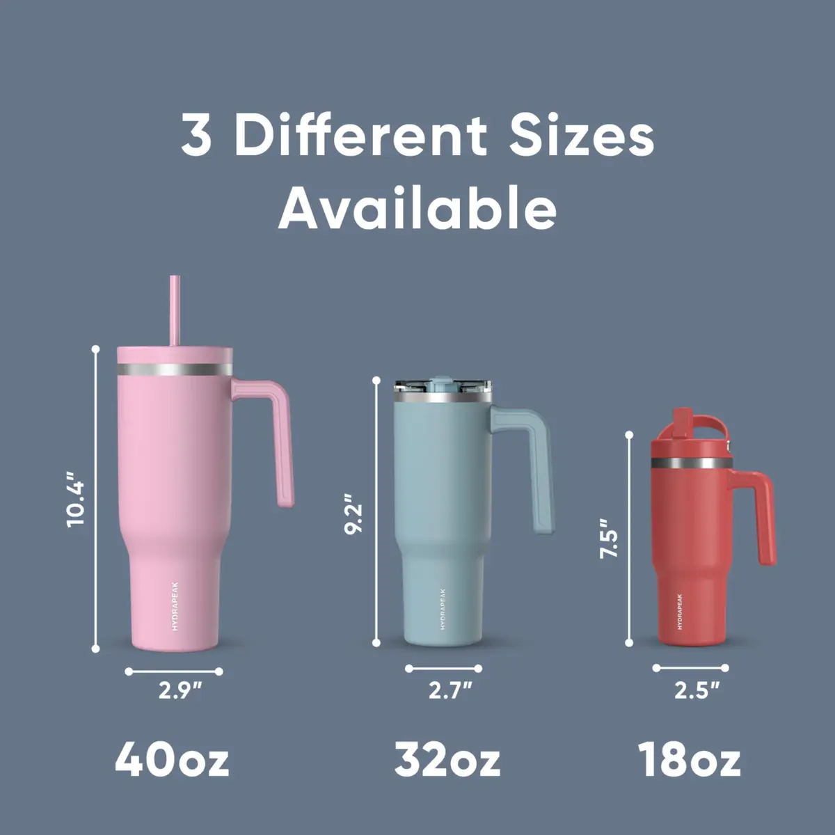 Hydrapeak Voyager 40oz Insulated Tumbler with Handle & Straw Lid | Leak-Resistant Stainless Steel Travel Cup for Work & Gym - view 5