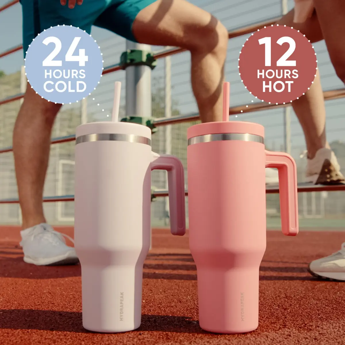 Hydrapeak Voyager 40oz Insulated Tumbler with Handle & Straw Lid | Leak-Resistant Stainless Steel Travel Cup for Work & Gym - view 6
