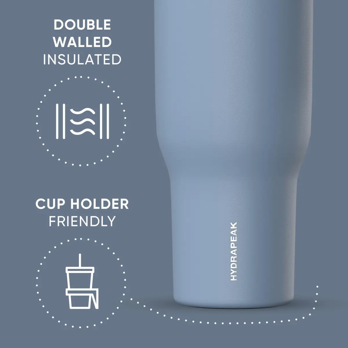 Hydrapeak Voyager 40oz Insulated Tumbler with Handle & Straw Lid | Leak-Resistant Stainless Steel Travel Cup for Work & Gym - view 4