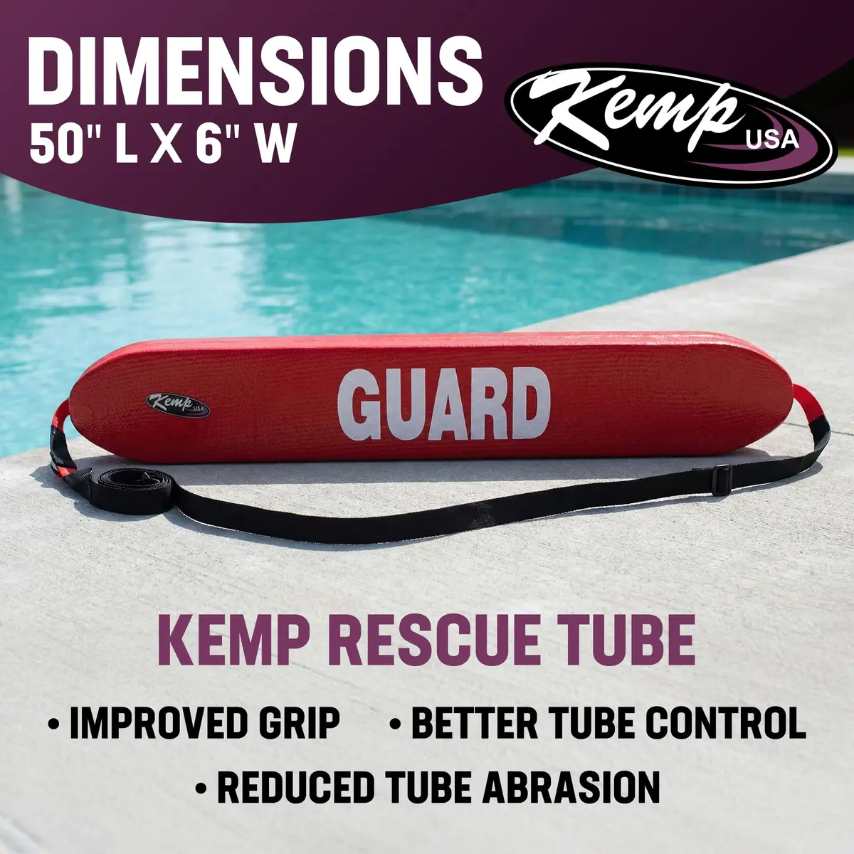 Kemp USA 50-Inch Lifeguard Rescue Tube | Professional Water Safety Flotation Aid - view 5
