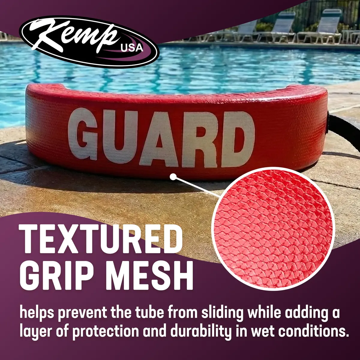 Kemp USA 50-Inch Lifeguard Rescue Tube | Professional Water Safety Flotation Aid - view 3