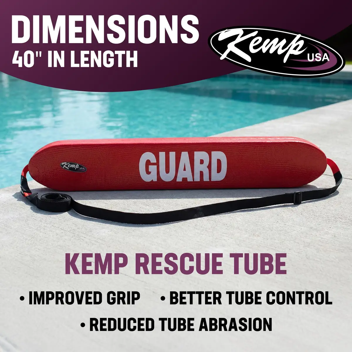 Kemp USA 40-inch Training and Water Safety Tube Red High Visibility | Professional Aquatic Instruction Accessory - view 6