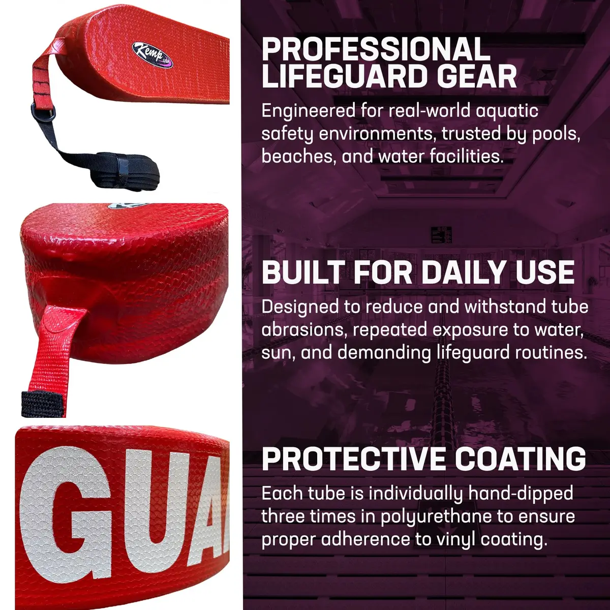 Kemp USA 40-inch Training and Water Safety Tube Red High Visibility | Professional Aquatic Instruction Accessory - view 4