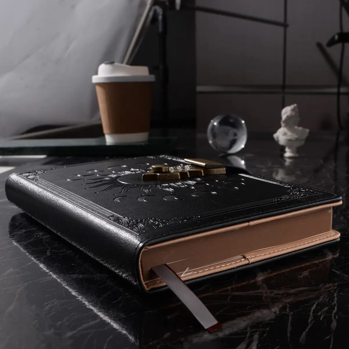 ZXHQ A5 Lock Diary with Pen Set, 260 Pages Refillable Leather Hardcover, 15.6 x 23 cm (5.9 x 8.5 inch) | Secure Password Lock for Privacy - view 6