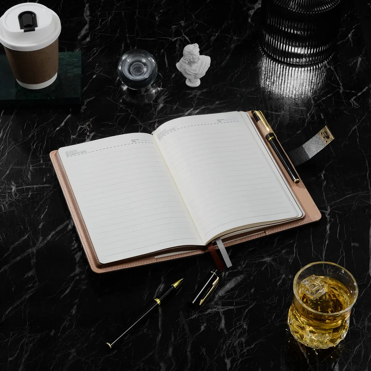 ZXHQ A5 Lock Diary with Pen Set, 260 Pages Refillable Leather Hardcover, 15.6 x 23 cm (5.9 x 8.5 inch) | Secure Password Lock for Privacy - view 4