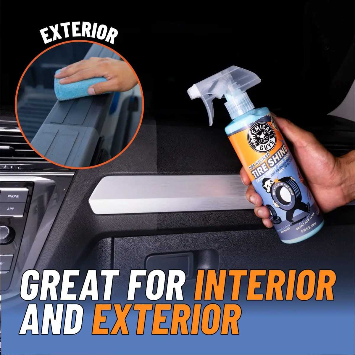 Chemical Guys Sprayable Leather Cleaner and Conditioner + Tire Kicker Shine 16 fl oz (473ml) | USA Import for Auto & Home - view 7