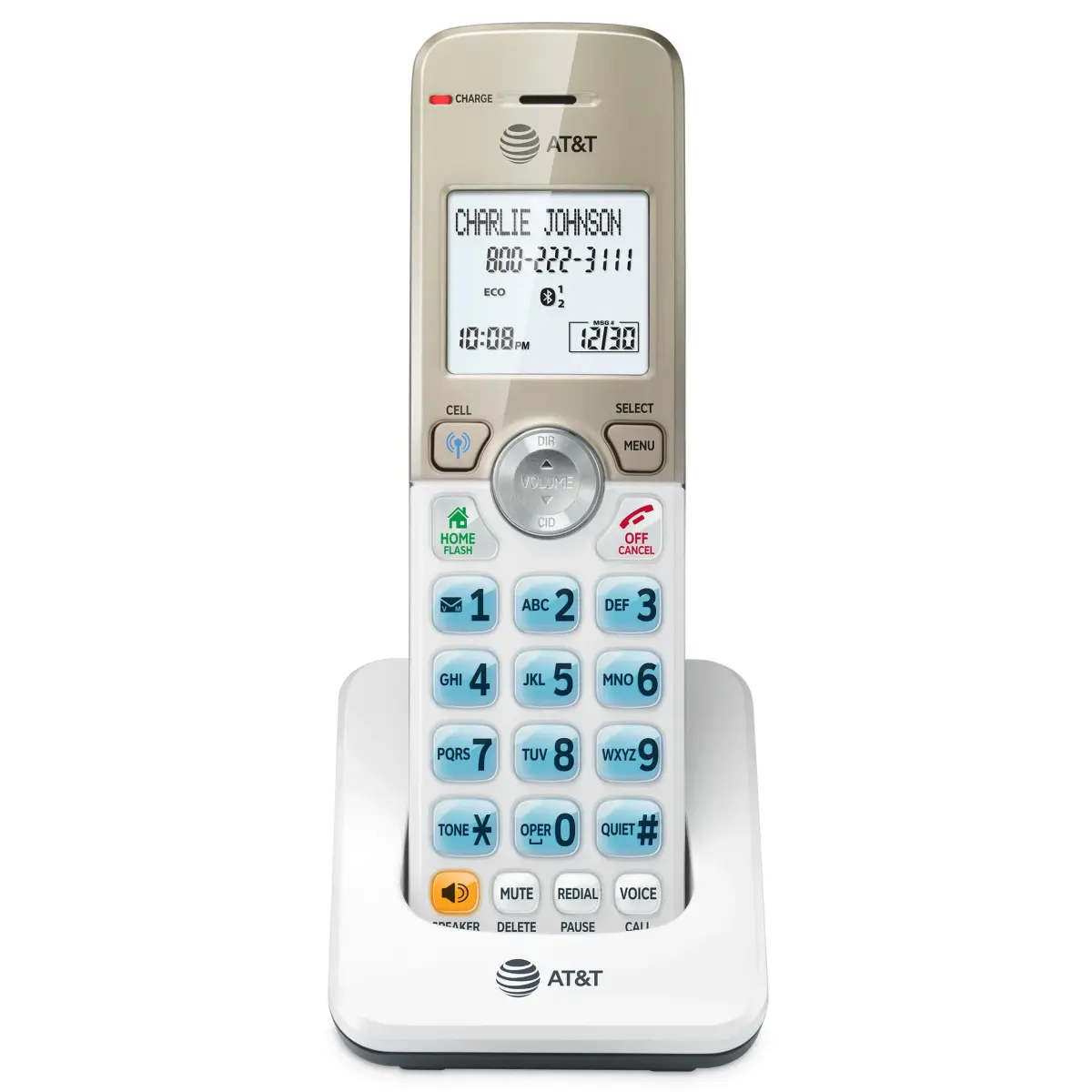 AT&T DL70019 Additional Handset for DL72x19 Series Cordless Phone | Bluetooth Connect to Cell, Smart Call Blocker, 1.8" Backlit Display, Big Buttons, Intercom - main product image