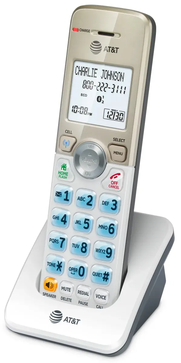 AT&T DL70019 Additional Handset for DL72x19 Series Cordless Phone | Bluetooth Connect to Cell, Smart Call Blocker, 1.8" Backlit Display, Big Buttons, Intercom - view 9
