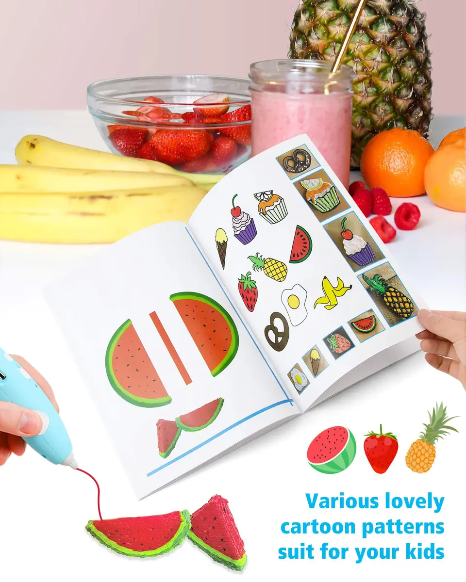 Vomika 3D Pen Printing Drawing Book with 40 Pattern Templates Stencils, 17 x 25 cm (6.7 x 9.8 in) - view 5