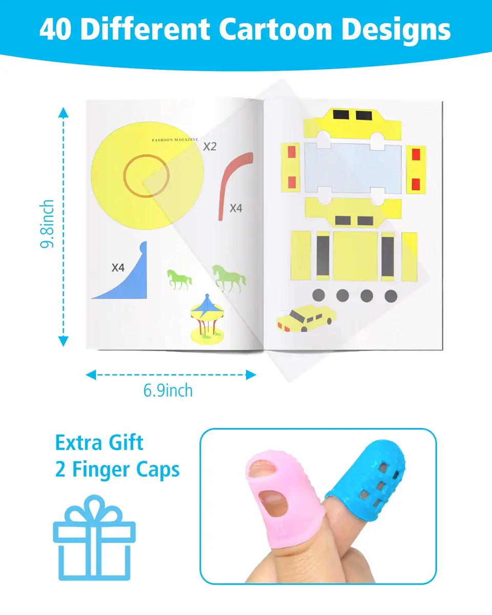 Vomika 3D Pen Printing Drawing Book with 40 Pattern Templates Stencils, 17 x 25 cm (6.7 x 9.8 in) - view 3