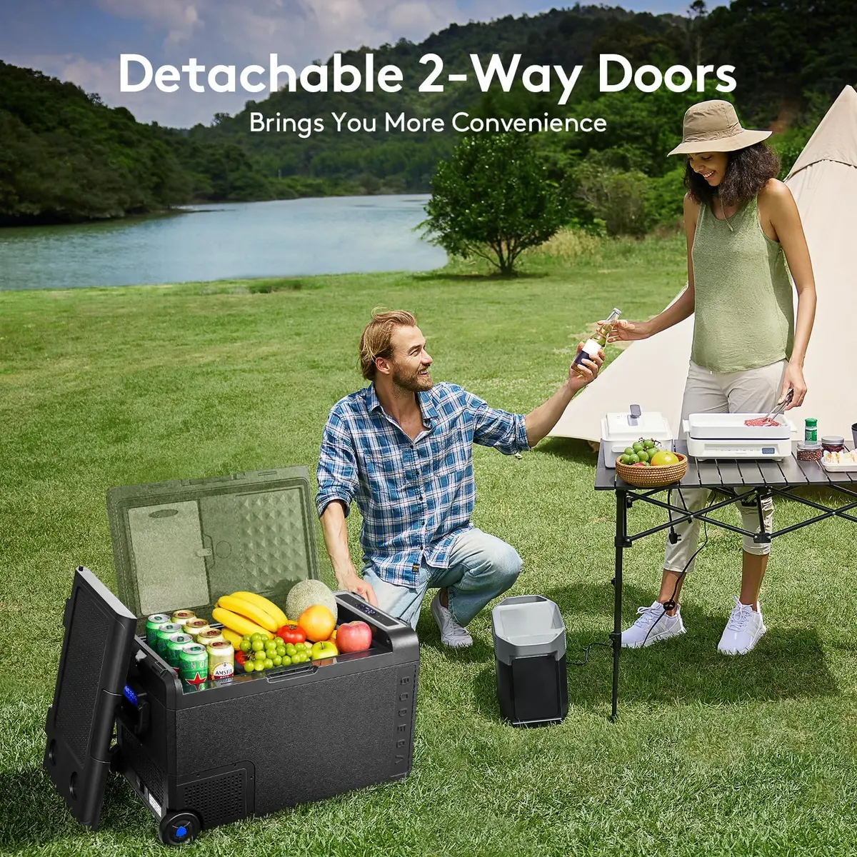 BODEGA 12V Car Refrigerator 40 Quart Portable Freezer APP Control | Dual Compartments, -4℉-68℉, 38L - view 7