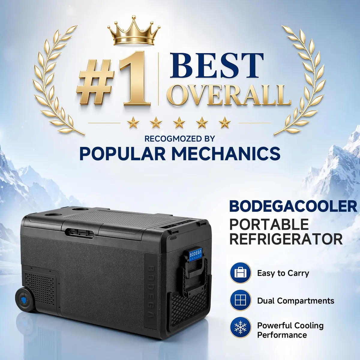 BODEGA 12V Car Refrigerator 40 Quart Portable Freezer APP Control | Dual Compartments, -4℉-68℉, 38L - view 2