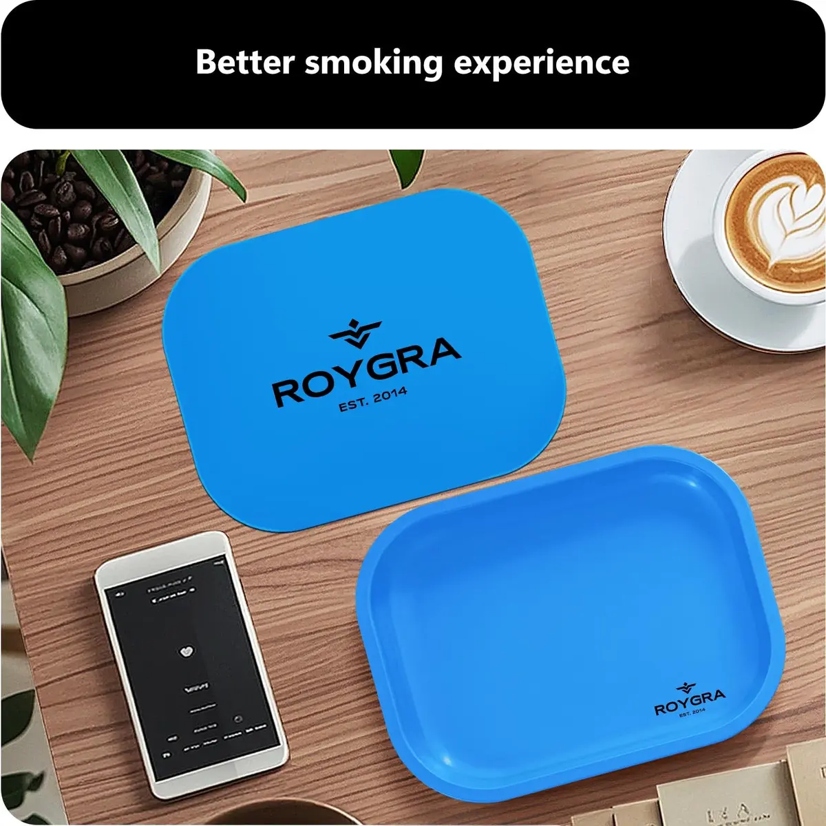 roygra Rolling Tray with Magnetic Lid | Durable Metal Desktop Storage Tray 7 x 5.5 inches - view 4
