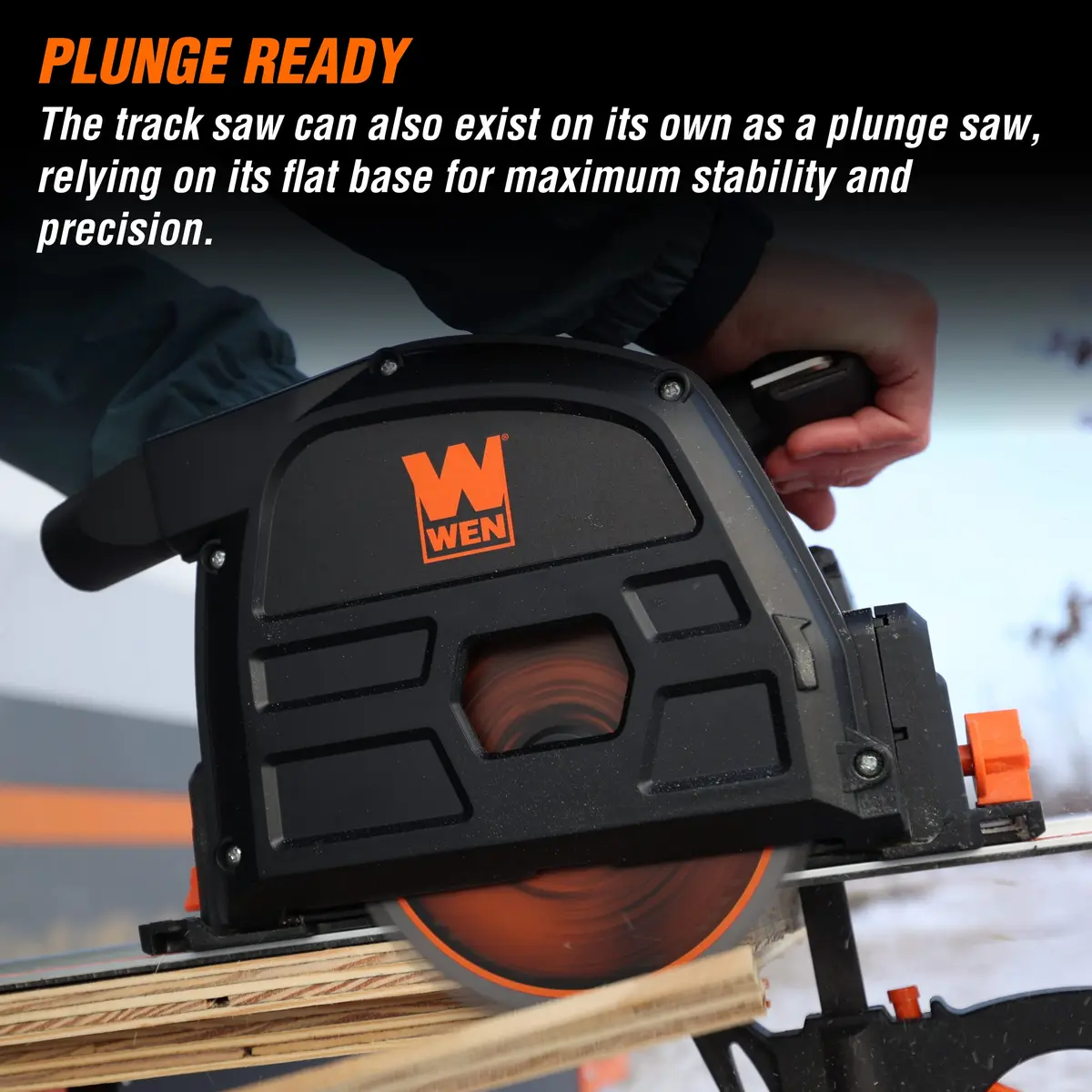 WEN 20V Max Cordless 6.5-Inch Track Saw, Brushless, Variable Speed, Tool Only (20691BT) | Precise Cuts for Wood & DIY - view 2