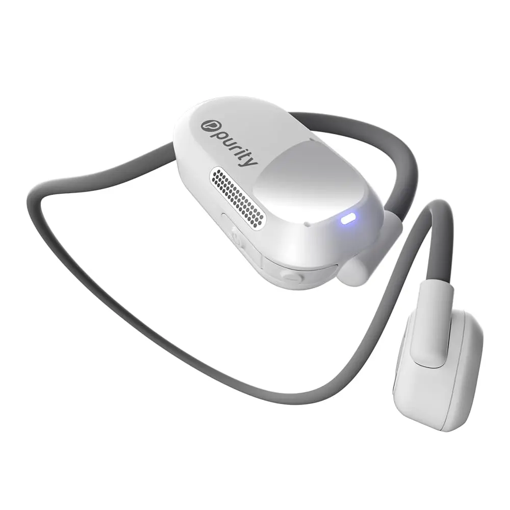 Purity Air Open Ear Headphones True Wireless Bluetooth Earbuds with Dual Mic | Secured Long Wearing Comfort, Sports Sweat Resistant (White/Grey) - main product image