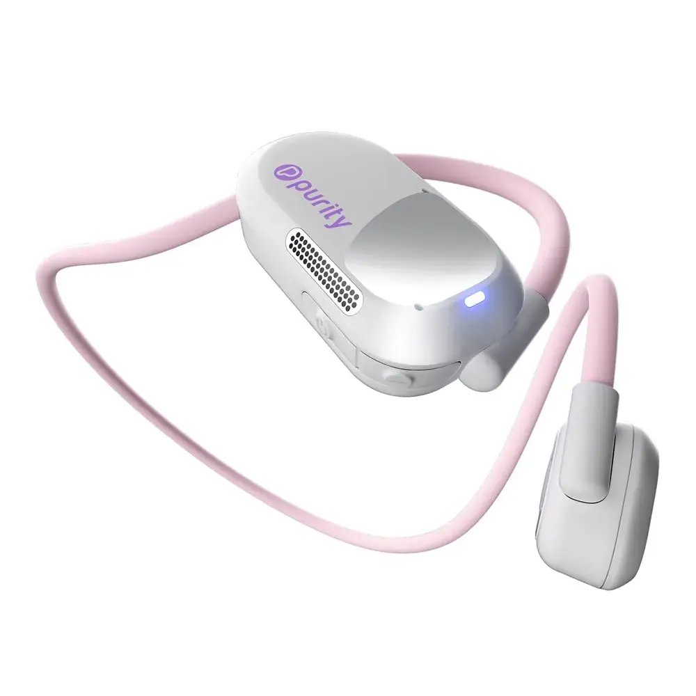 Purity Air Open Ear Wireless Bluetooth Earbuds with Dual Mic | Secured Long Wearing Comfort, Sports Sweat Resistant (White/Lilac) - main product image