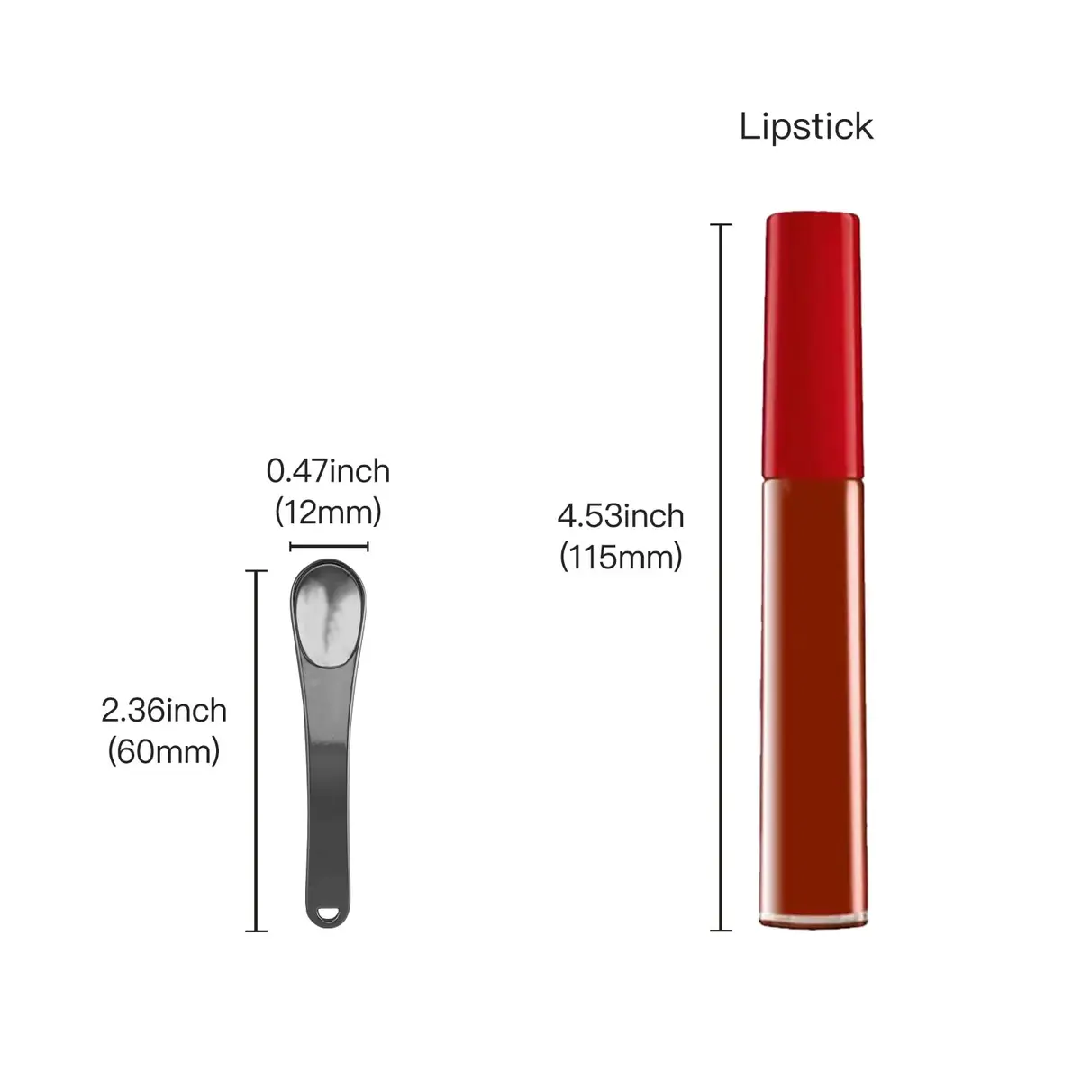 Tekson Black Metal Cosmetic Spatula Set | 6 Pieces, Reusable Scoop for Creams & Lotions - view 5