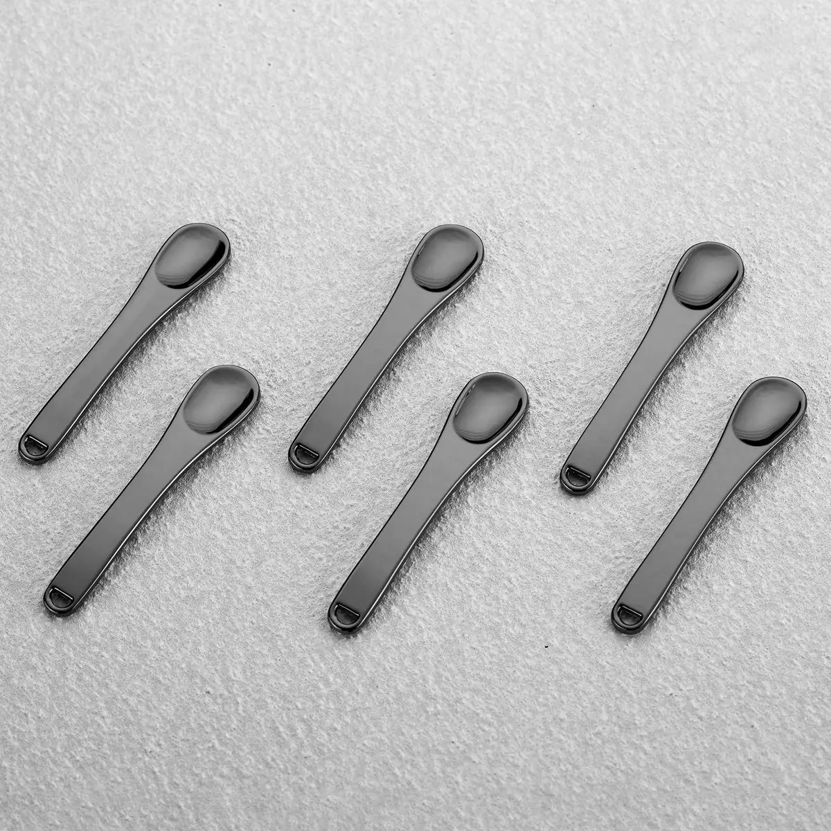 Tekson Black Metal Cosmetic Spatula Set | 6 Pieces, Reusable Scoop for Creams & Lotions - view 4