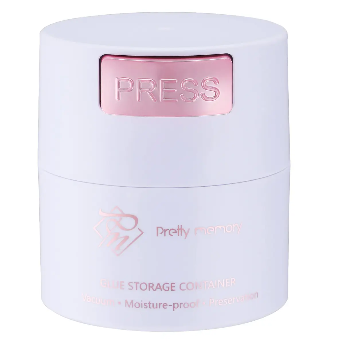 Pretty memory Glue Storage Container for Eyelash Extensions Adhesive Jar | Vacuum Seal for Freshness - main product image
