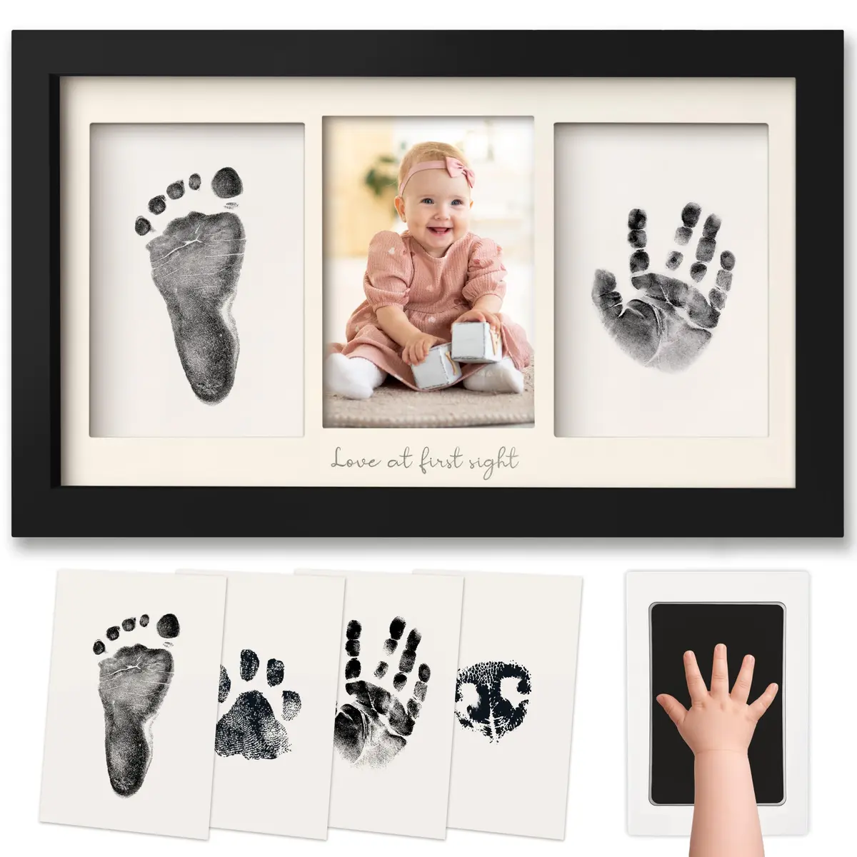 KeaBabies Inkless Hand & Footprint Kit, Newborn Keepsake, Onyx Black | Mess-Free Memory Maker - main product image