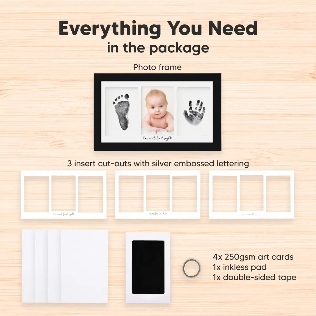 KeaBabies Inkless Hand & Footprint Kit, Newborn Keepsake, Onyx Black | Mess-Free Memory Maker - view 5