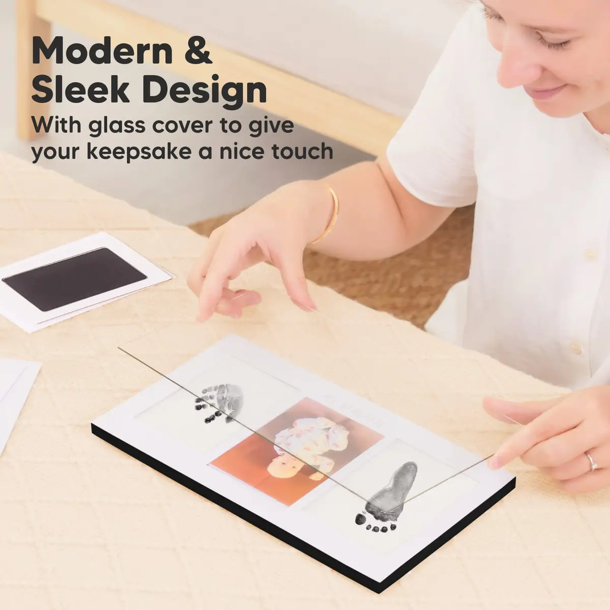 KeaBabies Inkless Hand & Footprint Kit, Newborn Keepsake, Onyx Black | Mess-Free Memory Maker - view 3