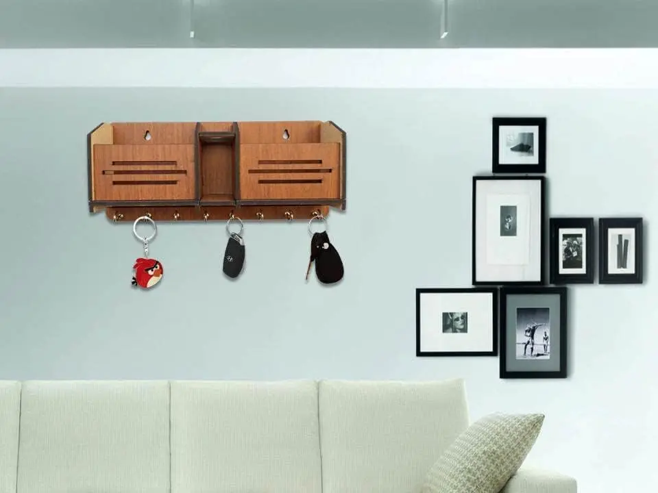 My Dream Carts Wooden Key Holder with Mobile Stand 24cm (9.4in) | Organizer for Home & Office Decor - view 6