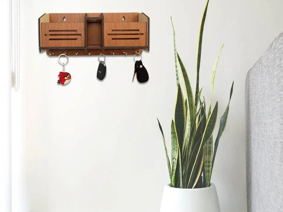 My Dream Carts Wooden Key Holder with Mobile Stand 24cm (9.4in) | Organizer for Home & Office Decor - view 3
