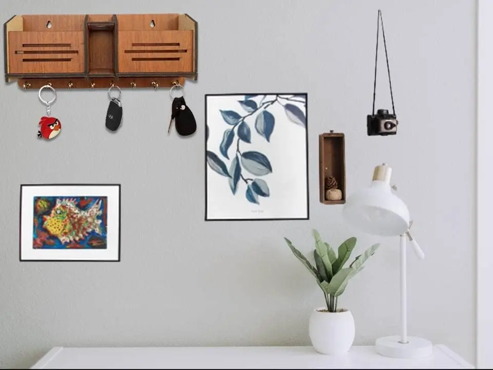 My Dream Carts Wooden Key Holder with Mobile Stand 24cm (9.4in) | Organizer for Home & Office Decor - view 5