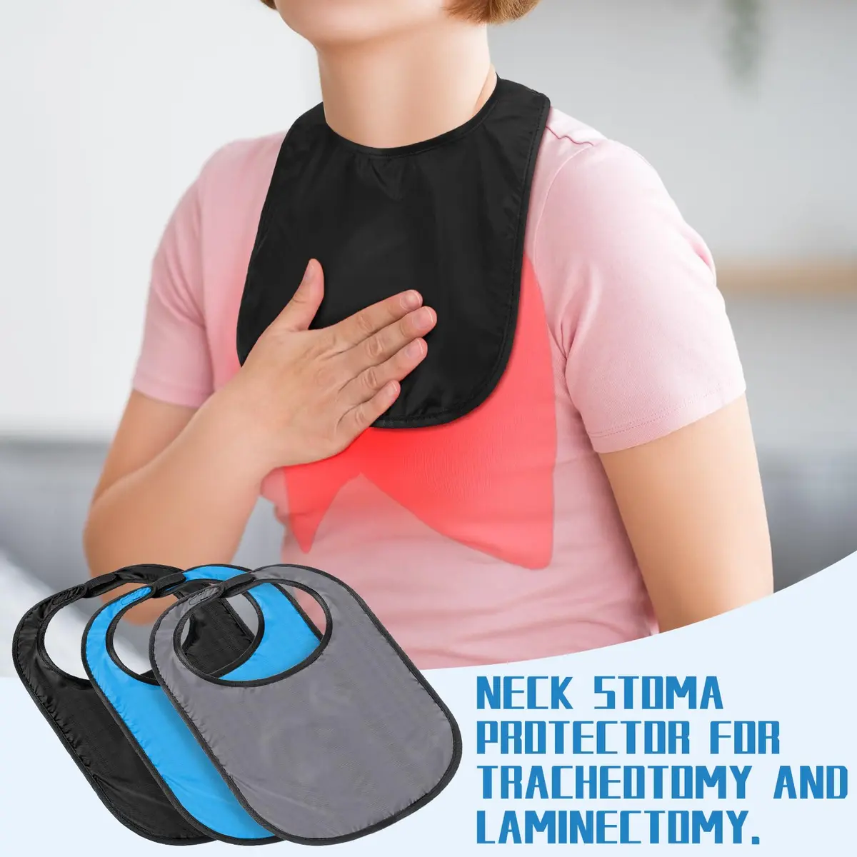 Oudain Tracheostomy Shower Covers 3 Pack | Waterproof, Adjustable, Breathable for Post-Op Care - view 4