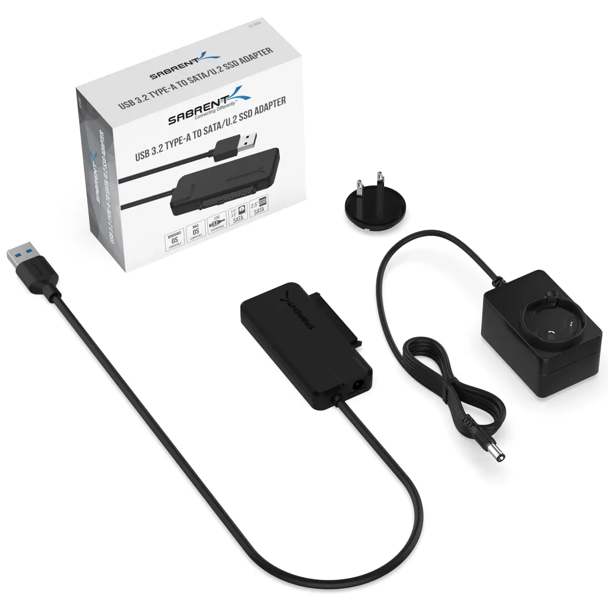 Sabrent USB 3.2 Type-A to SATA/U.2 SSD Adapter Cable (EC-U2SA) 40.6 cm (16 in) | 10Gbps Data Transfer - view 7