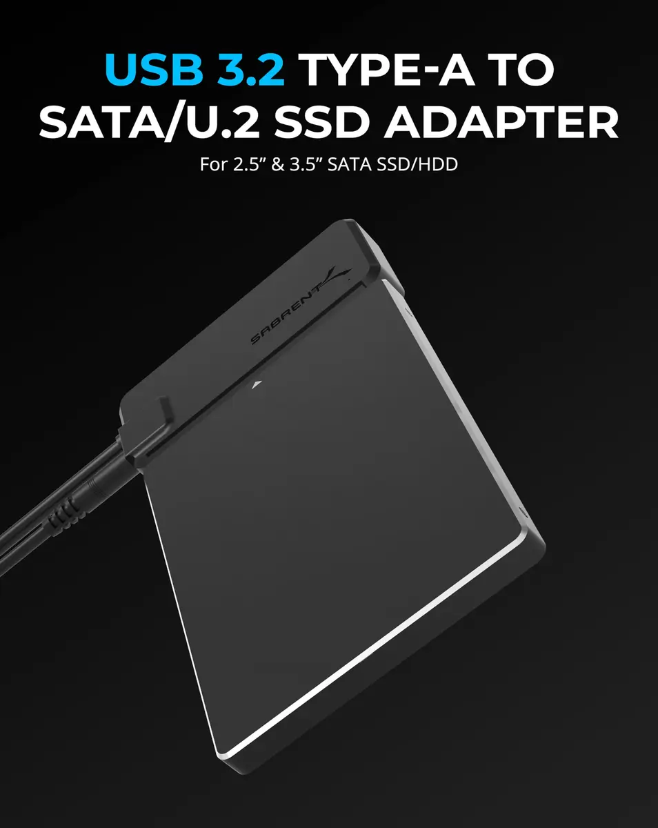 Sabrent USB 3.2 Type-A to SATA/U.2 SSD Adapter Cable (EC-U2SA) 40.6 cm (16 in) | 10Gbps Data Transfer - view 2