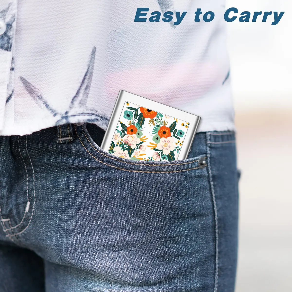 Rimilak Metal Credit Card Holder, Mini Credit Card Wallet, Colorful Flower | RFID Blocking Slim Metal Hard Case for Women Men - view 6