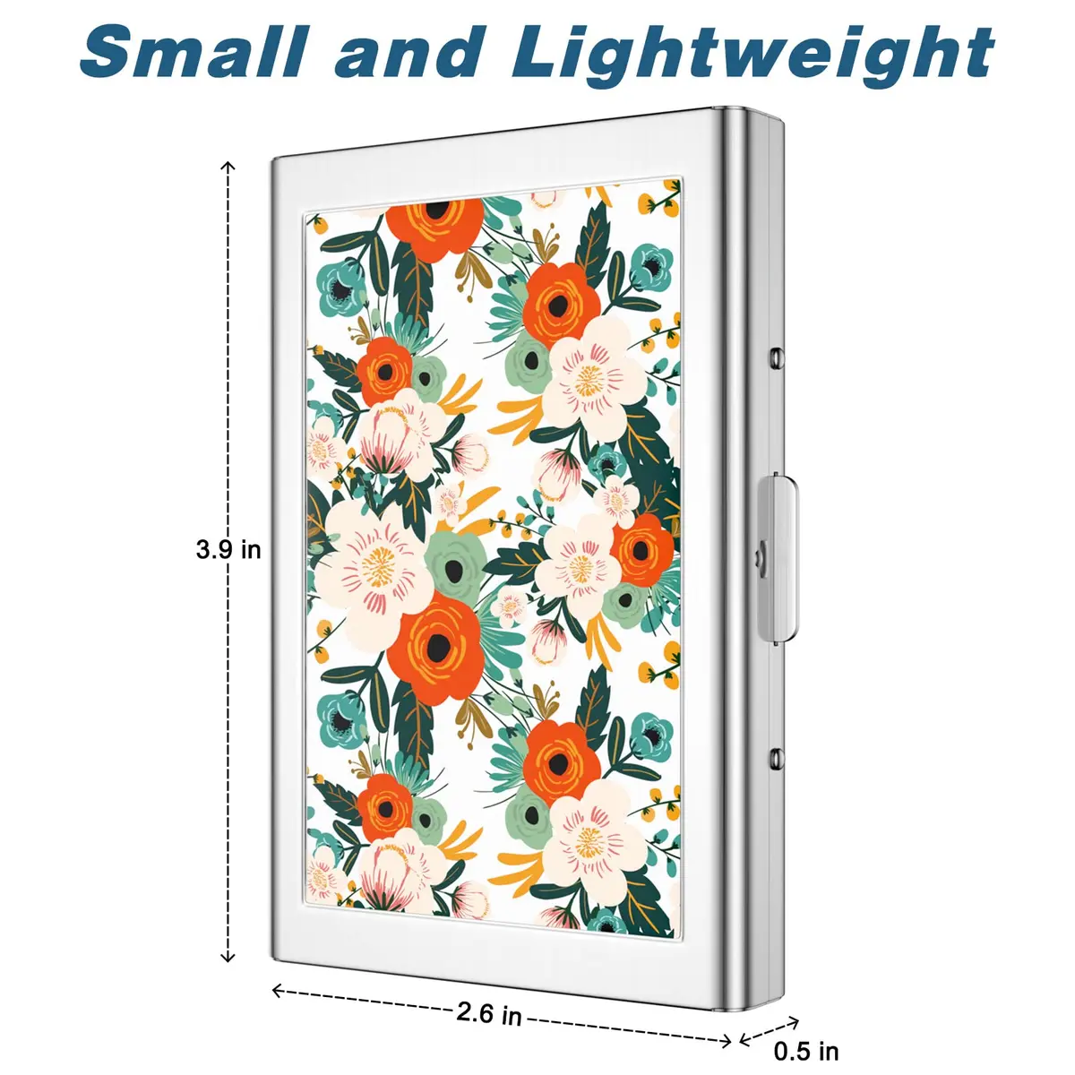 Rimilak Metal Credit Card Holder, Mini Credit Card Wallet, Colorful Flower | RFID Blocking Slim Metal Hard Case for Women Men - view 3