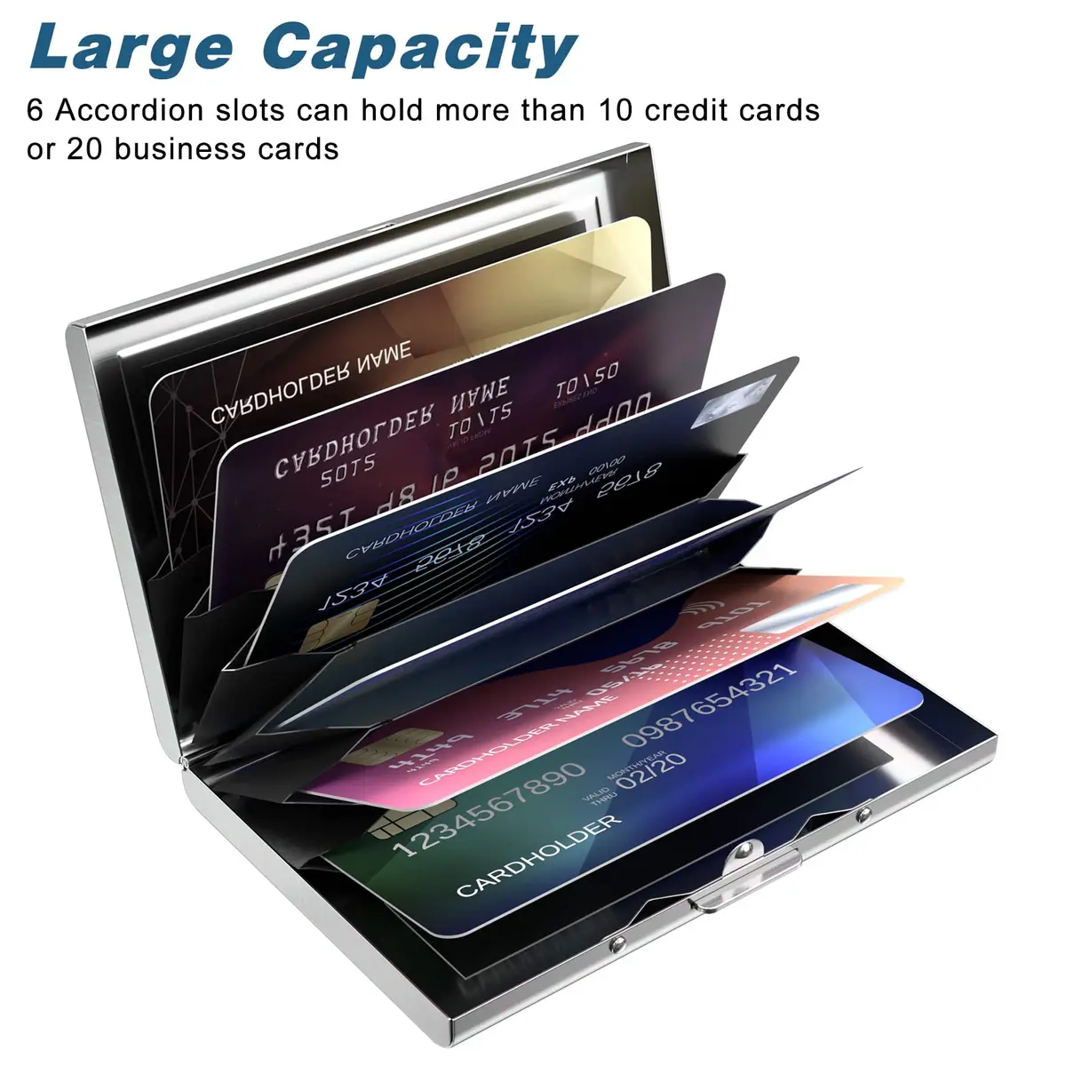 Rimilak Metal Credit Card Holder, Mini Credit Card Wallet, Colorful Flower | RFID Blocking Slim Metal Hard Case for Women Men - view 4