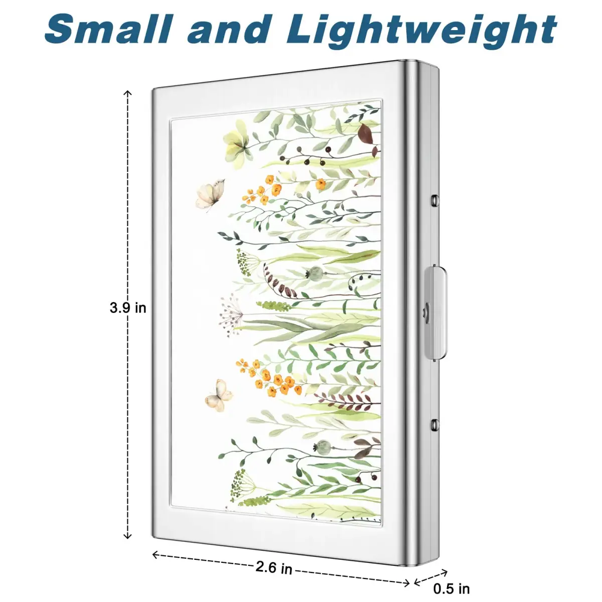 Rimilak Metal Credit Card Holder, Butterfly Flower Pattern, 6 Slots | RFID Blocking Slim Card Case - view 3
